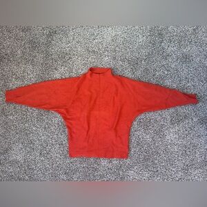 Quarter sleeve orange Knit Mock Neck Sweater from Anthropologie